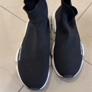 Balenciaga Black Knit High-Top Sneakers